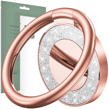 TECH-PROTECT MAGNETIC PHONE RING GLITTER ROSE UNIWERSALNY DO TELEFONÓW WZÓR