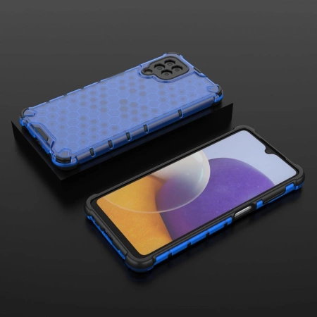 HURTEL POKROWIEC PANCERNY HONEYCOMB DO SAMSUNG GALAXY A22 4G Z ŻELOWĄ RAMKĄ