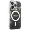 Etui Guess GUHMP14XHTMRSK na iPhone 14 Pro Max 6.7" - czarne Golden Marble MagSafe