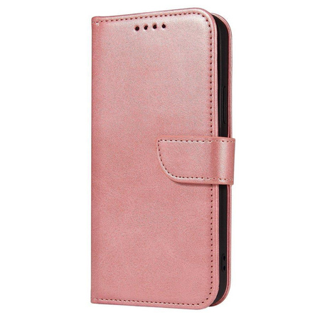 Magnet Case elegancki futerał etui pokrowiec z klapką i funkcją podstawki Poco M4 Pro 5G różowy