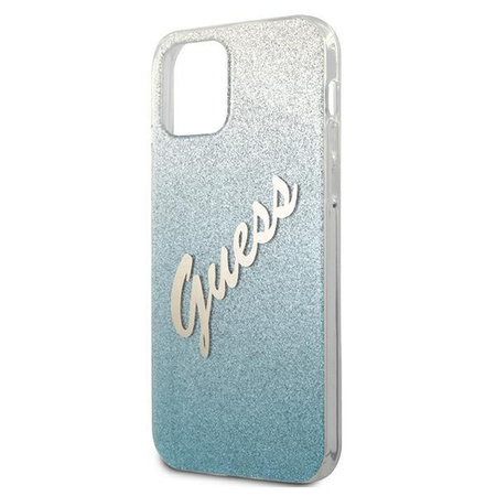 Guess GUHCP12LPCUGLSBL iPhone 12 Pro Max 6,7" niebieski/blue hardcase Glitter Gradient Script