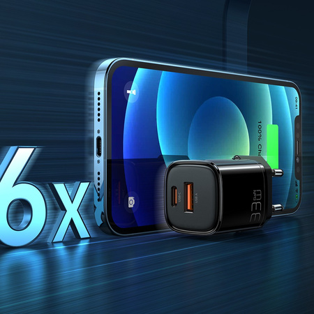 Ładowarka do telefonu /Tabletu Mcdodo Nano GaN 2X USB/USB-C PD QC - 33W Czarna