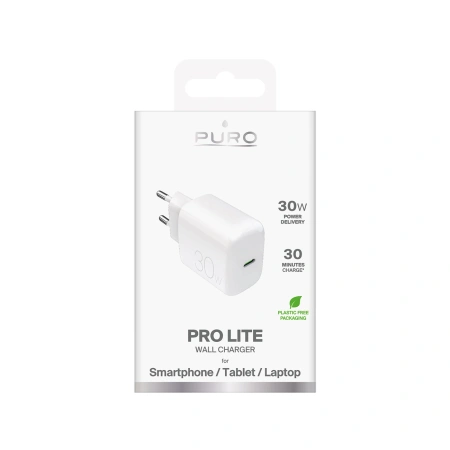 PURO ŁADOWARKA 30W PROLITE DO TELEFONÓW USB-C Z FUNKCJĄ SZYBKIEGO ŁADOWANIA