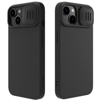 Silikonowe etui Nillkin CamShield Silky Silicone Case do iPhone 15 Plus z osłoną na aparat - czarne
