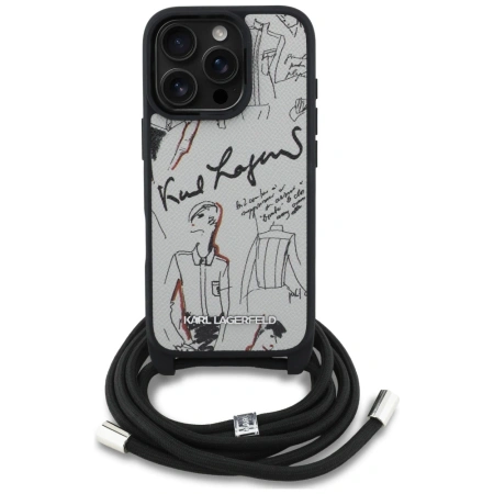KARL LAGERFELD ETUI CROSSBODY GRAINED PATTERN LOGO DO IPHONE 16 PRO