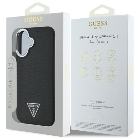 GUESS ETUI DO IPHONE 16 PLUS 6.7 HARDCASE Z DO MAGSAFE GRINED TRIANGLE