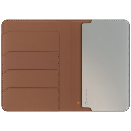 Etui na paszport UNIQ Belmont z Apple Find My blokada RFID karmelowy beżowy