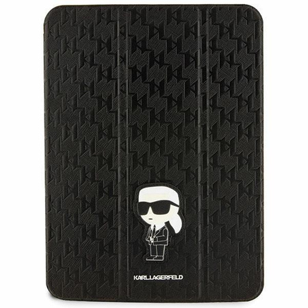 Etui Karl Lagerfeld KLFC11SAKHPKK na iPad 10.9" Folio Magnet Allover Cover - czarne Saffiano Monogram Ikonik