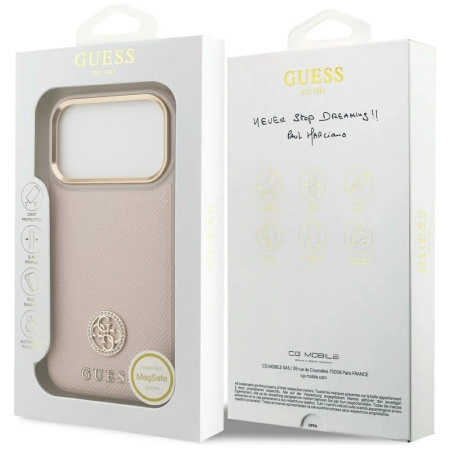 GUESS ETUI GRINED STRASS LOGO DO IPHONE 17 PRO MAGSAFE ELEGANCKIE
