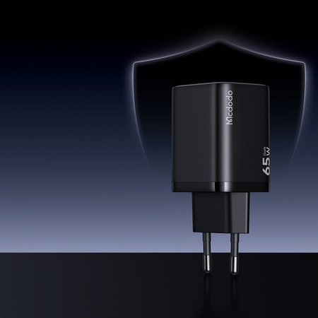 MCDODO SZYBKA ŁADOWARKA SIECIOWA ZASILACZ KOSTKA DO ŁADOWARKI USB-C 65W GAN
