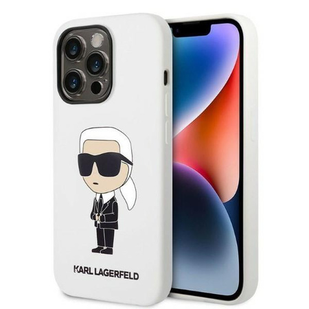 Karl Lagerfeld KLHCP14XSNIKBCH iPhone 14 Pro Max 6,7" hardcase biały/white Silicone Ikonik