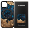 Etui z drewna i żywicy na iPhone 15 MagSafe Bewood Unique Neptun - granatowo-czarne