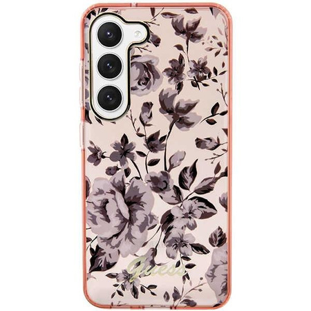 Etui Guess GUHCS23MHCFWSP S23+ S916 - różowe Flower Collection