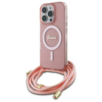 GUESS CASE HARDCASE DO IPHONE 16 PRO MAX 6.9” CROSSBODY CORD Z MAGNETEM