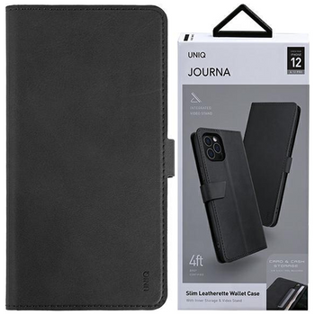 UNIQ etui book Journa iPhone 12/12 Pro 6,1" szary/dark grey