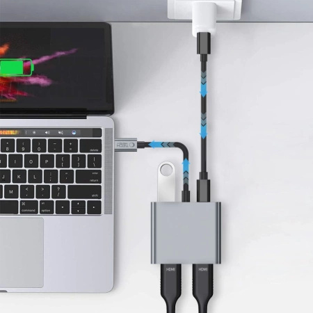 TECH-PROTECT ADAPTER 4W1 USB-C DO 2X HDMI 4K 60HZ DO MACBOOKÓW