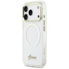 Etui Guess IML Script Metal MagSafe do   iPhone 17 Pro Max przezroczysty