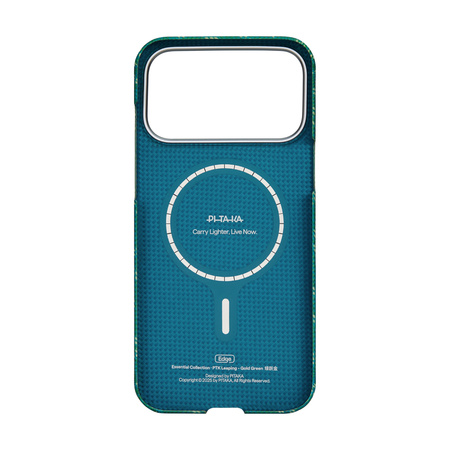 Pitaka Ultra-Slim Case, Monogram-Gold/Green - iPhone 17 Pro Max
