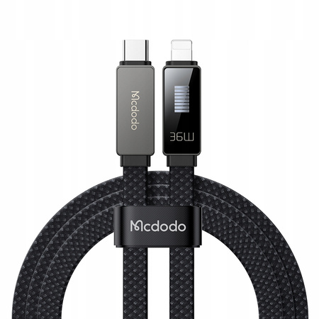 MCDODO ŁADOWARKA KABEL USB-C LIGHTNING SZYBKIEGO ŁADOWANIA DO IPHONE 1M LED