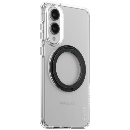 Etui CARE by PanzerGlass Feature Black Kickstand & QI na Samsung Galaxy S25 Edge - przezroczyste