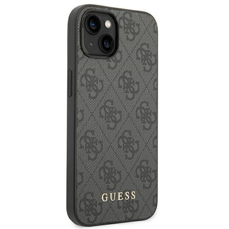 Etui Guess GUHCP14SG4GFGR na iPhone 14 - szare 4G Metal Gold Logo