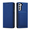 Magnet Card Case etui do Samsung Galaxy S22+ (S22 Plus) pokrowiec portfel na karty kartę podstawka niebieski