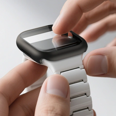 Szkło ochronne AMAZINGTHING Radix z etui na Apple Watch Series 11 42 mm - czarne