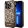 Etui Guess GCube Stripes MagSafe GUHMP14LHGCFSEW na iPhone 14 Pro - brązowe