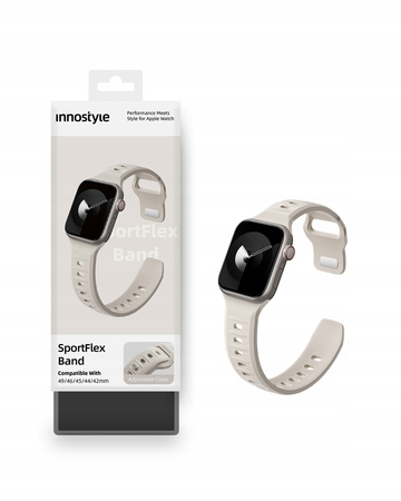 INNOSTYLE PASEK DO ZEGARKA SMARTWATCH 42 44 45 46 49 MM SILIKONOWY BEŻOWY