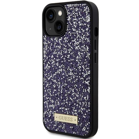 Etui Guess Rhinestone Metal Logo na iPhone 15 - różowe