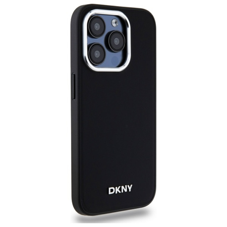DKNY CASE DO IPHONE 15 PRO MAX 6.7 DO MAGSAFE PLAIN LOGO Z METALOWYM LOGO