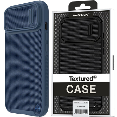 Nillkin Textured S Case etui iPhone 14 pancerny pokrowiec z osłoną na aparat niebieski