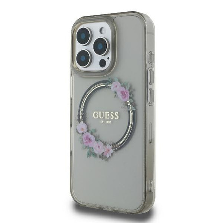 GUESS ETUI CASE HARDCASE DO IPHONE 16 PRO MAX DO MAGSAFE IML FLOWERS WREATH
