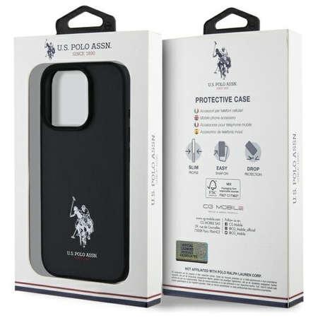 US POLO ASSN POKROWIEC CASE SKÓRZANY DO IPHONE 15 PRO MAX Z LOGO WYSZYWANE