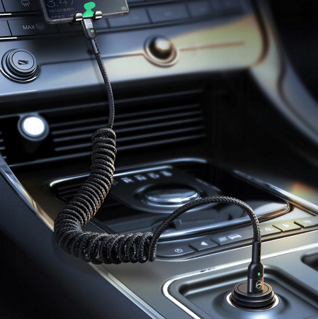 MCDODO KABEL USB-C SPIRALNY SPRĘŻYNOWY SZYBKIE ŁADOWANIE USB TYP C LED 2M