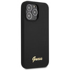 Etui Guess GUHCP13XLSLMGBK na iPhone 13 Pro Max 6.7" black/czarny hardcase Silicone Script Gold Logo