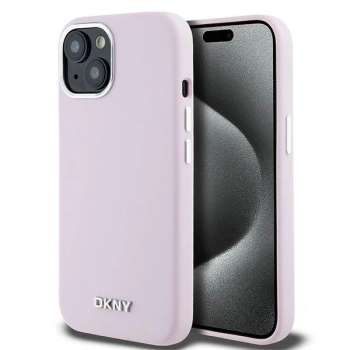 DKNY ETUI HARDCASE DO IPHONE 15 14 13 DO MAGSAFE LIQUID SILICONE LOGO METAL