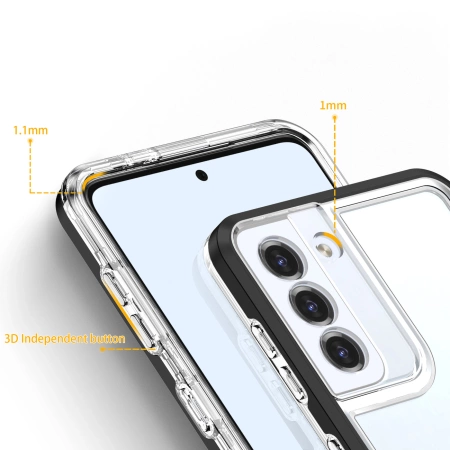 Clear 3in1 etui do Samsung Galaxy S22+ (S22 Plus) żelowy pokrowiec z ramką czarny