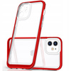 Clear 3in1 etui do iPhone 12 żelowy pokrowiec z ramką czerwony