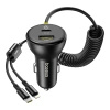 BASEUS ŁADOWARKA SAMOCHODOWA CIRCULAR 60W Z USB-A USB-C DO LIGHTNING