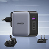 Ugreen szybka ładowarka sieciowa GaN USB / 2xUSB C 65W adapter wtyczka EU / UK / US czarna (CD296)