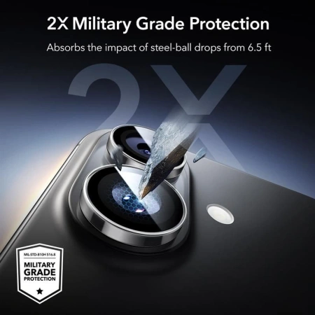 Osłona aparatu ESR Armorite na iPhone 16 / 16 Plus / 17 - przezroczyste