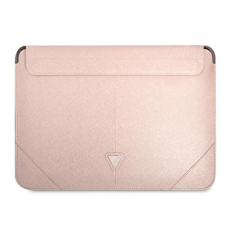 Guess Sleeve GUCS14PSATLP 13/14" różowy /pink Saffiano Triangle Logo