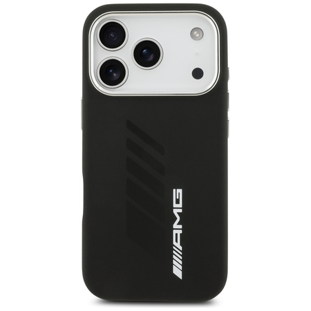 Etui AMG Silicone Oversize Rhombs        MagSafe do iPhone 17 Pro czarny