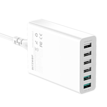 BLITZWOLF ŁADOWARKA 6X USB BW-S15 DO TELEFONÓW QC 3.0 60W SZYBKIE ŁADOWANIE