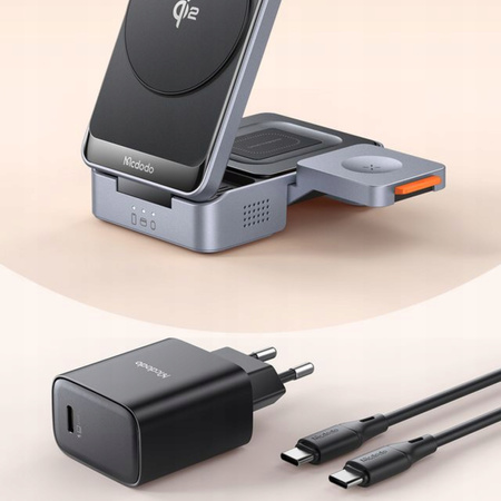 MCDODO ŁADOWARKA INDUKCYJNA 3W1 MAGSAFE STACJA DOKUJĄCA DO APPLE IPHONE QI2