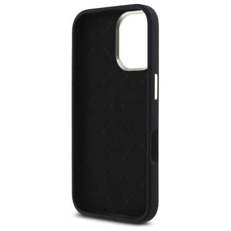 Guess GUHCP16SSMBSLK iPhone 16 6.1"      czarny/black hardcase Silicone Script Metal Logo & Frame