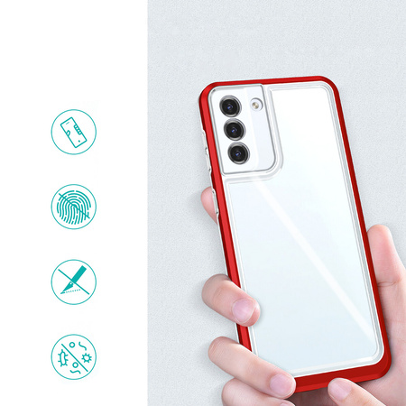 Clear 3in1 etui do Samsung Galaxy S23 silikonowy pokrowiec z ramką czerwone