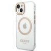Etui Guess GUHMP14SHTRMD na iPhone 14 - złote Metal Outline Magsafe