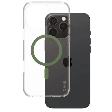 Etui CARE by PanzerGlass Flagship Case z MagSafe na iPhone 16 Pro Max - zielone